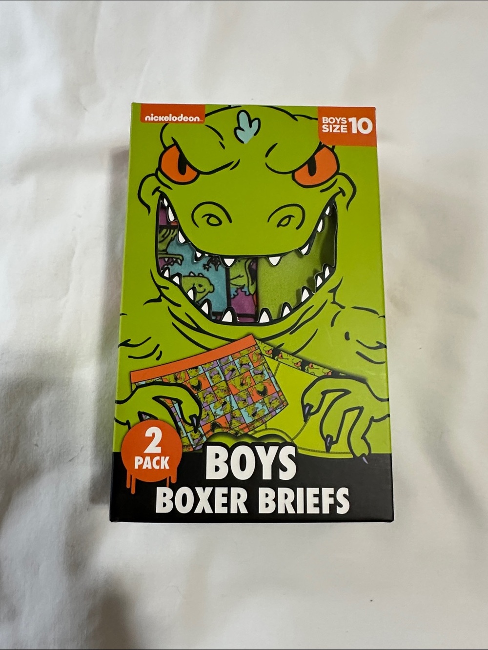 Nickelodeon Green Boys Boxer Briefs 2-Pack with Orange Accents